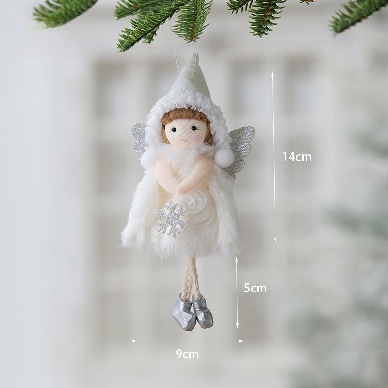 Новый Рождественский Плюшевый Подвесной Кулон Маленький Ангел Рождественское Украшение Новый Подвесной Кулон Девочка с Крыльями Рождественский Подарок Рождество