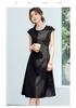2026 Summer New Women's Waist Cinched Black Dress with Versatile Temperament, Slimming and High-end Women's Dress