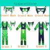Wild Kratts Kreaturenkraft-Anzug-Kostüm für Kinder mit grünem marineblauem Overall und Maske