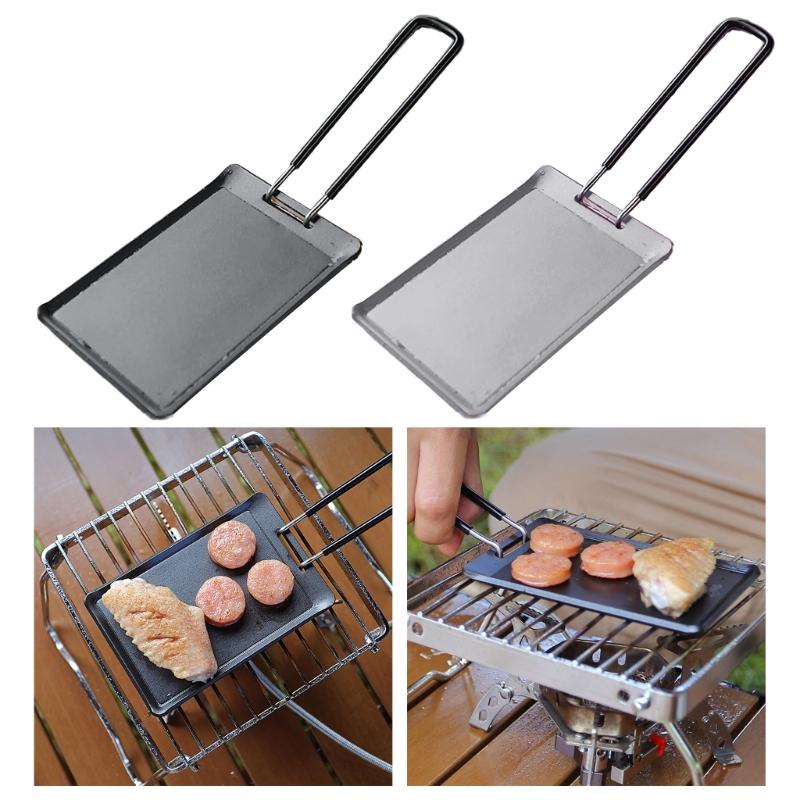 Small Grill Pans Barbecue Griddle Frying Pans Outdoor Picnic Grill Plate Rectangle Small Baking Pans Cooking Utensils