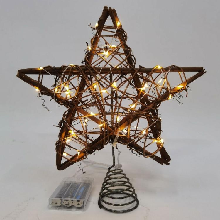 Battery Operated Star Tree Toppers Christmas Tree Star Ornament with LED Lights for Seasonal Home Decors