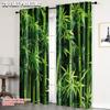 2pcs   Popular Curtains 2D Print Green Bamboo (2) Versatile 100% Polyester (without Rod) Versatile All for Bedroom   Office