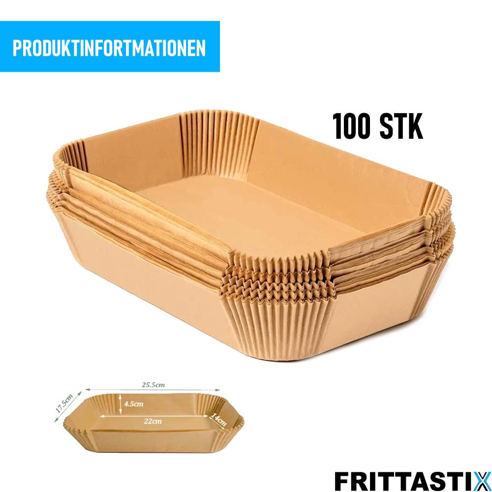 FRITTASTIX 100 Pieces Baking Paper Fat-absorbing Paper for Hot Air Fryer