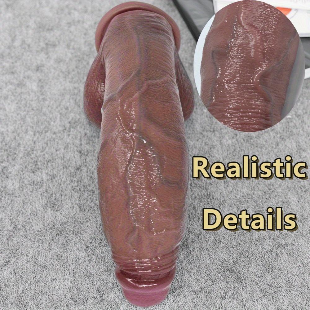 10.6 Inch Extra Large Thick Silicone Dildo with Suction Cup – Hands-Free Adult Toy for Women & Couples, Includes Privacy Storage Bag