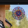 10palcový barevný mandala větrník – 3D laserem řezaná kovová umělecká dekorace, 360° otočný háček pro vnitřní/venkovní použití – Živý geometrický zahradní větrník
