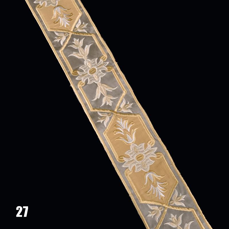 1Meter Vintage Totem Embroidered Jacquard Ribbon Braid Trim Woven Lace Fabric Diy Cushion Curtain Garment Hanfu Belt Accessory