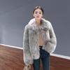 Winter imitation fox hair short fur coat women's thickened new fur coat lapel light