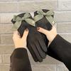 Plush 2 Finger Flip Gloves Bow Thickened Suede Gloves Gift Women Anti-cold Mittens  Cycling