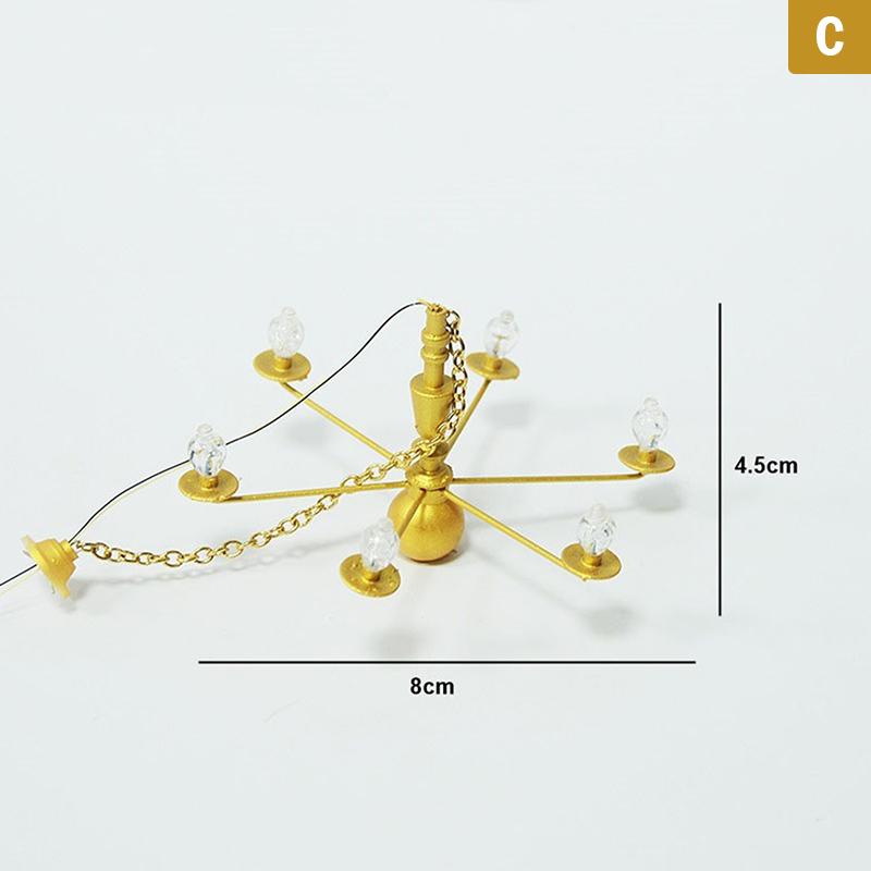 Led Ceiling Lamp Dollhouse Furniture Chandelier 3V Light Sand Table Accessories