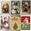 Pcs Vintage Iron Signs  Merry Christmas Poster  Cakes Christmas Tree Metal Plaque Bakery Candy Shop Wall Decor