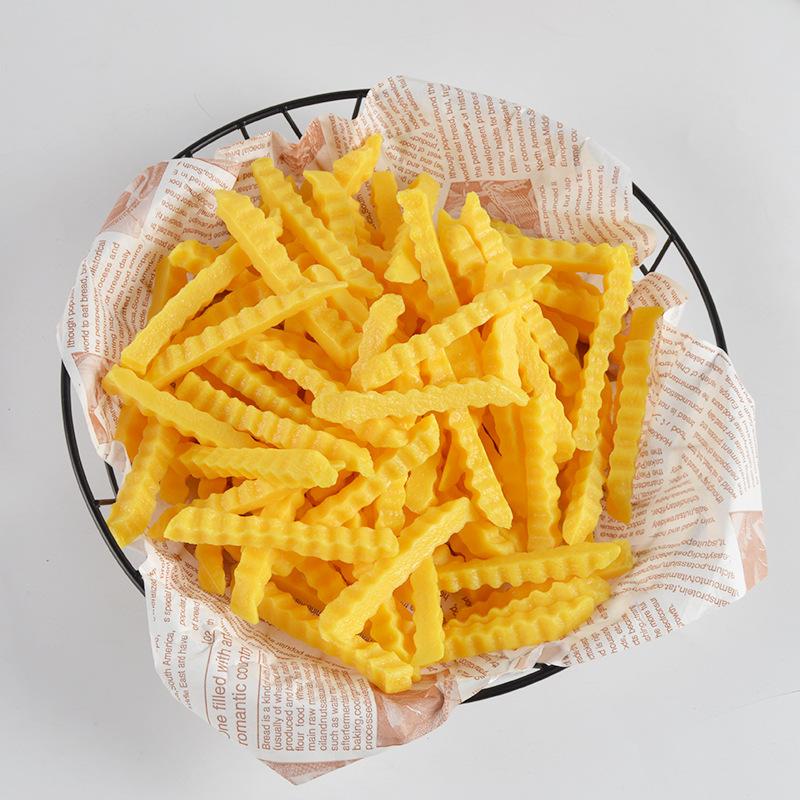 10Pcs Simulation French Fries Wolf Tooth Fries Model Food Model Burger Shop Western Food Display Props Home Decor Fake Potato