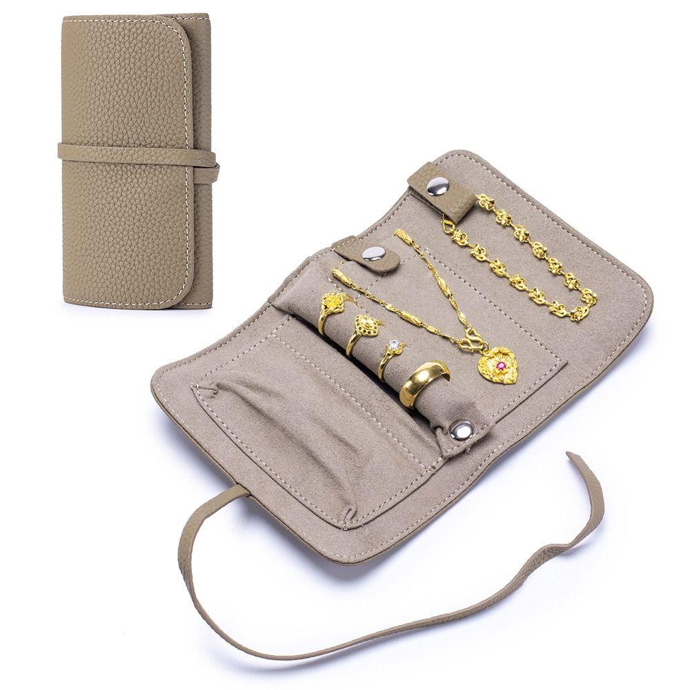 

Мягкий Складной Чехол для Ювелирных Изделий Модная Сворачивающаяся Сумка Кожа Портативная Сумка для Хранения Серьги style 2