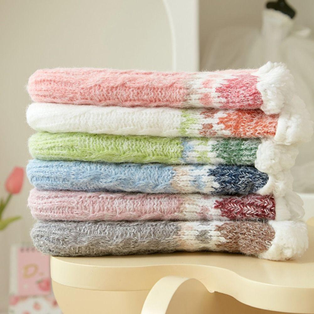 Plush Slippers Socks Anti Slip Thick Thermal Socks Fashion Winter Fleece Socks  Winter