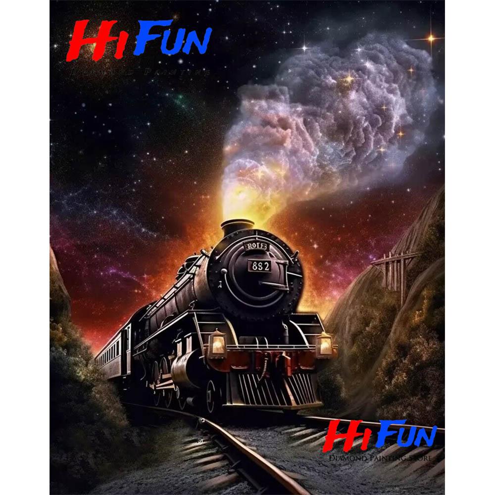 Steam Railway Diamond Painting Harris Express Train Poster for Children's Kid Room DIY Decor Mosaic Embroidery Cute Gifts 2026