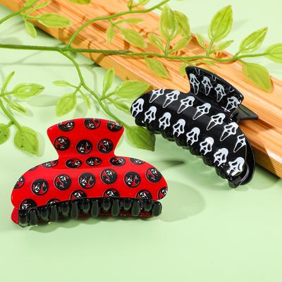1pc Halloween Skeleton Hair Clip Unique Personality Printed Hair Accessory Festive Atmosphere Daily Wear Hair Grips