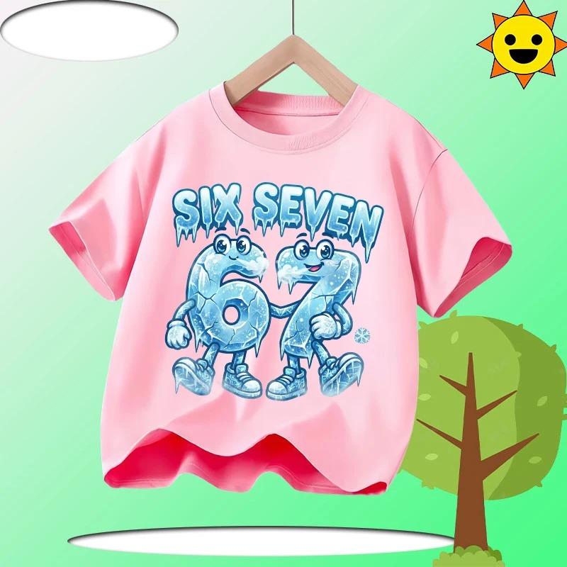 SpongeBobs Children Birthday Clothes Boy Girl Number Cotton T Shirt Short Sleeve Kids Clothes Cartoon Summer Toddler Tee Tops