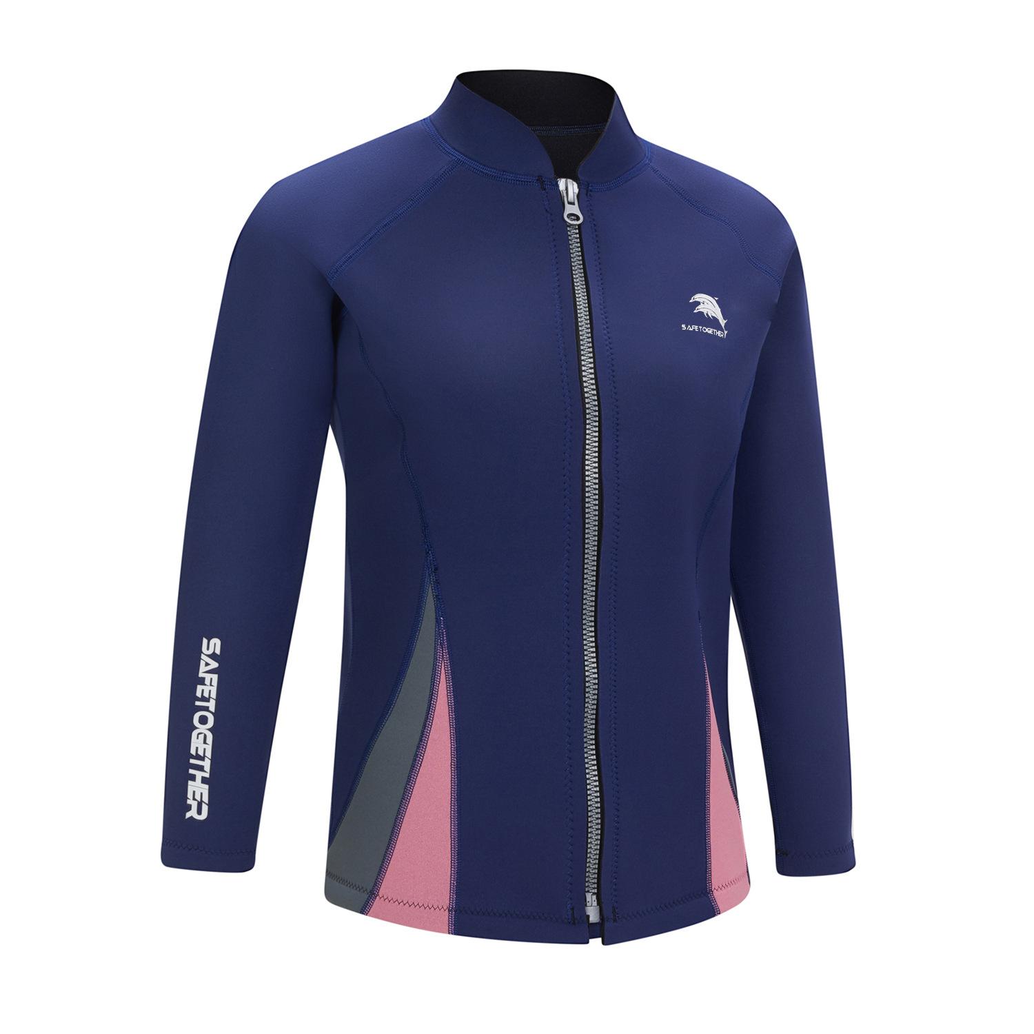 

2mm Warm Women s Diving Top Split Suit Outdoor Swimming Surfing Factory Direct Sales R020 L синий