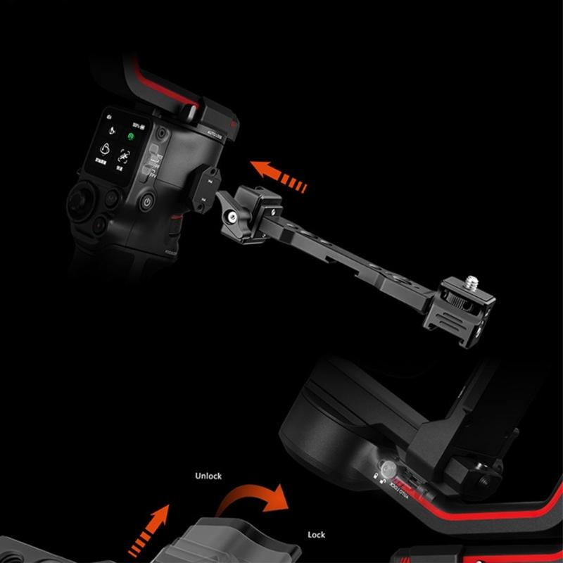 Handheld Gimbal Accessory Mount For Camera Cold Shoe Slots For Microphone, LED Video Light Extension Bracket Aluminum