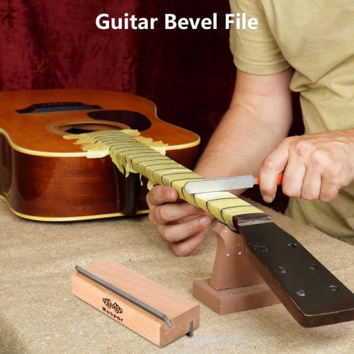 Guitar Fret Edge File | Fret Leveling File Base 35/90 Degree Fret End Chamfer File - 2-in-1 Wood Cutting Edge Tool for Fret End Dressing - Luthier's T