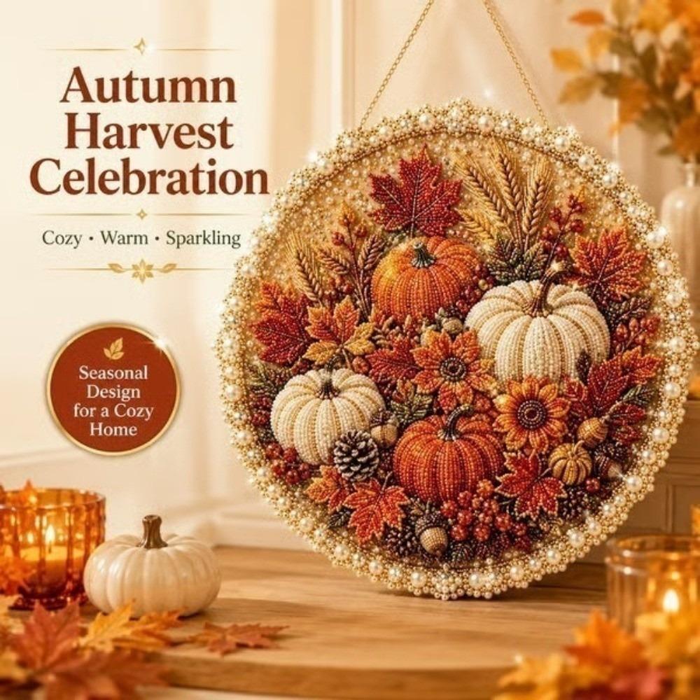 2D Flat DIY Pearl Painting Kit Pumpkin Christmas Hanging Decoration  Door Decoration