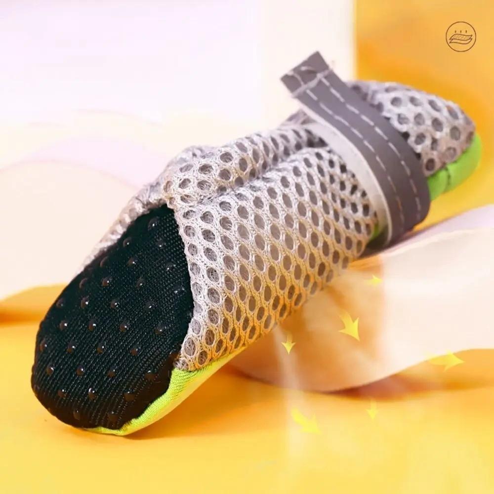 4Pcs Mesh Rain Boots Soft-sole Pet Footwear Portable Pet Sandals For Small Medium Pets