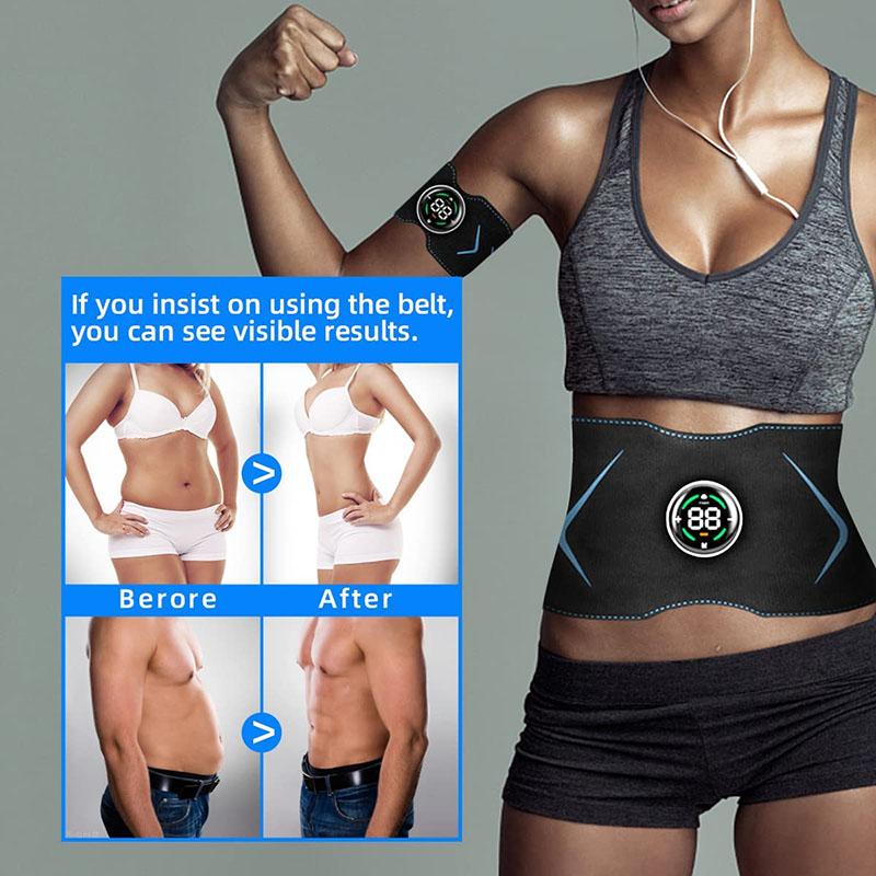 Abs Toning Belt EMS Electric Vibration Abdominal Muscle Trainer Waist Body Slimming Fitness Massage Belts for Arm Leg Workout