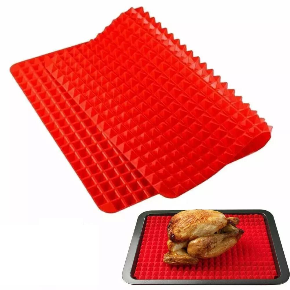 Antihaft-Silikon-Pyramiden-Kochmatte, Backmatte mit Gitter, vielseitige Ofen-Grill-Kochmatte, hitzebeständige Matte, Küchenwerkzeuge
