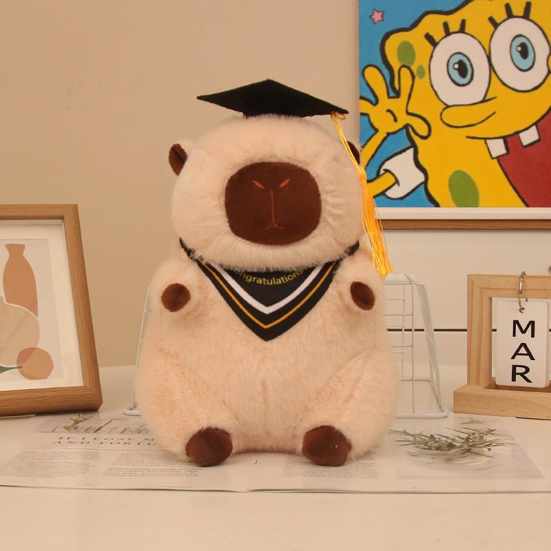 

Creative Dr. Capibara Capybara Plush Toy Doll Wearing Doctor Hat Doll Graduation Souvenir Gift 26cm