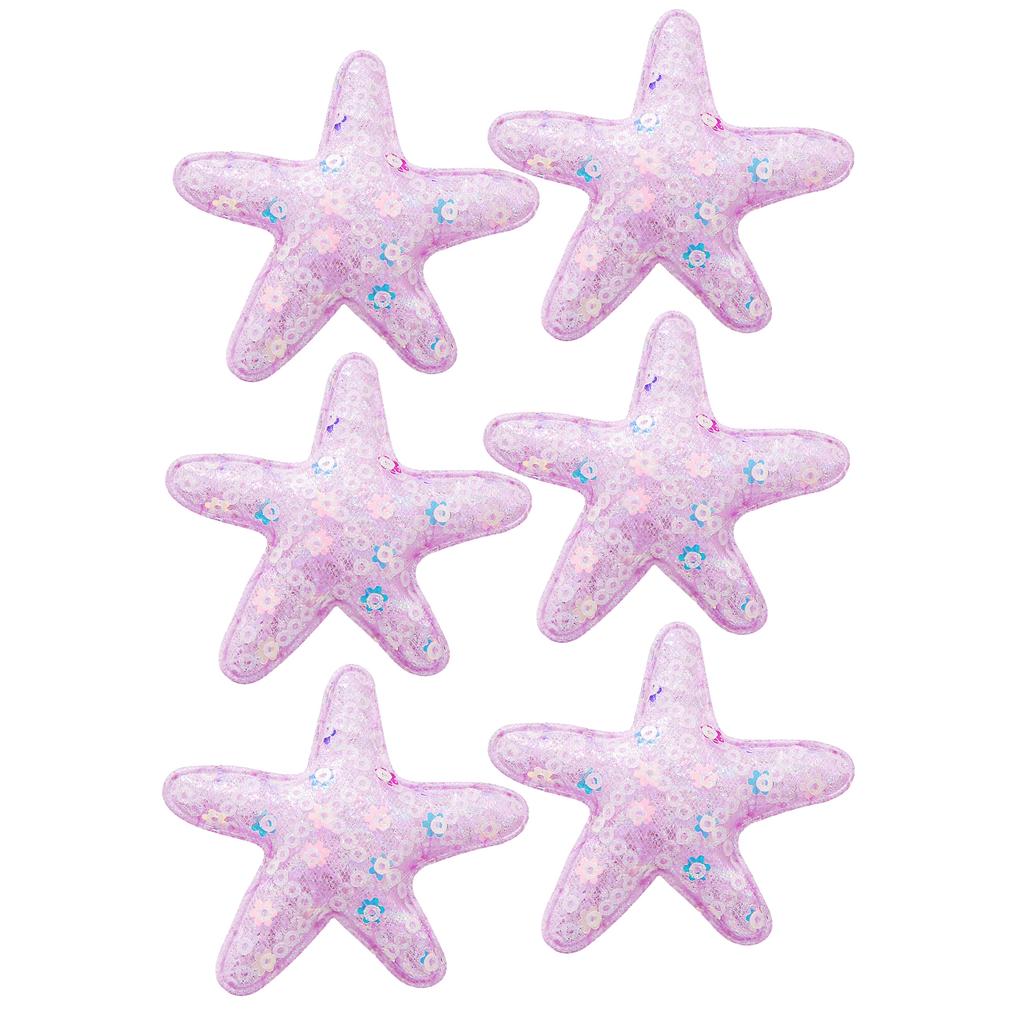 6pcs Glitter Star Hair Clips for Girls Sequins Barrettes Metal Hairpins for Baby Toddlers Alligator Clips Hair Accessories
