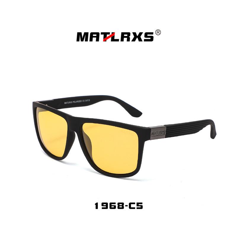 Lunettes de soleil polarisées carrées rétro pour hommes - Lunettes anti-reflets tendance