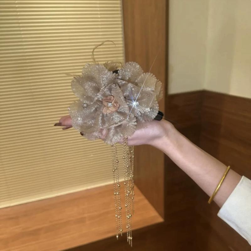 Elegant Tassels Floral Hair Clip For Women Girls Versatile Tassel Shark Clip  Ponytail Hair Clip Exquisite Hair Accessory