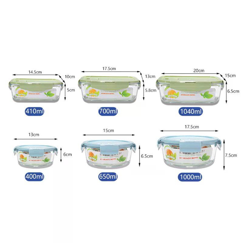 1/2/3 Fächer Verdickter Auslaufsicherer Mikrowellengeeigneter Lebensmittelbehälter Hochborosilikatglas Bento-Box mit Deckeln Luftdichte Lunchboxen