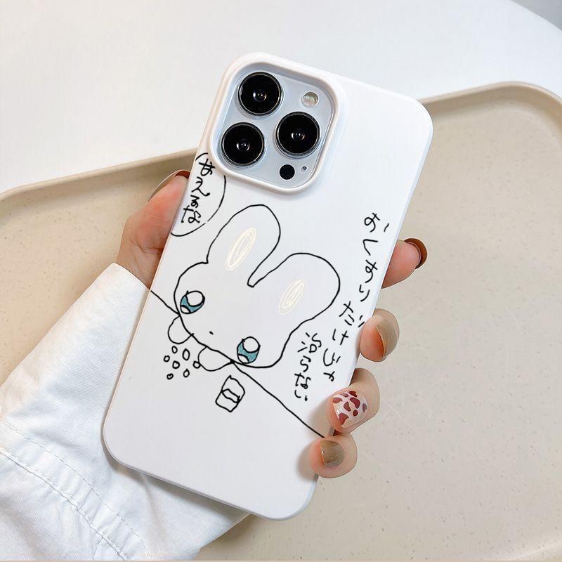 Cartoon Rabbit Pattern Protective Phone Case For iPhone 16 Pro Max 15 14 13 12 11 Pro Plus 16E Lovely Animals Shockproof Cover