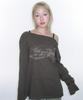 AMES-WORLDWIDE Unicorn Sheer Ls Tee Charcoal