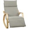 Light Gray Rocking Chair with Adjustable Footrest in 5 Positions