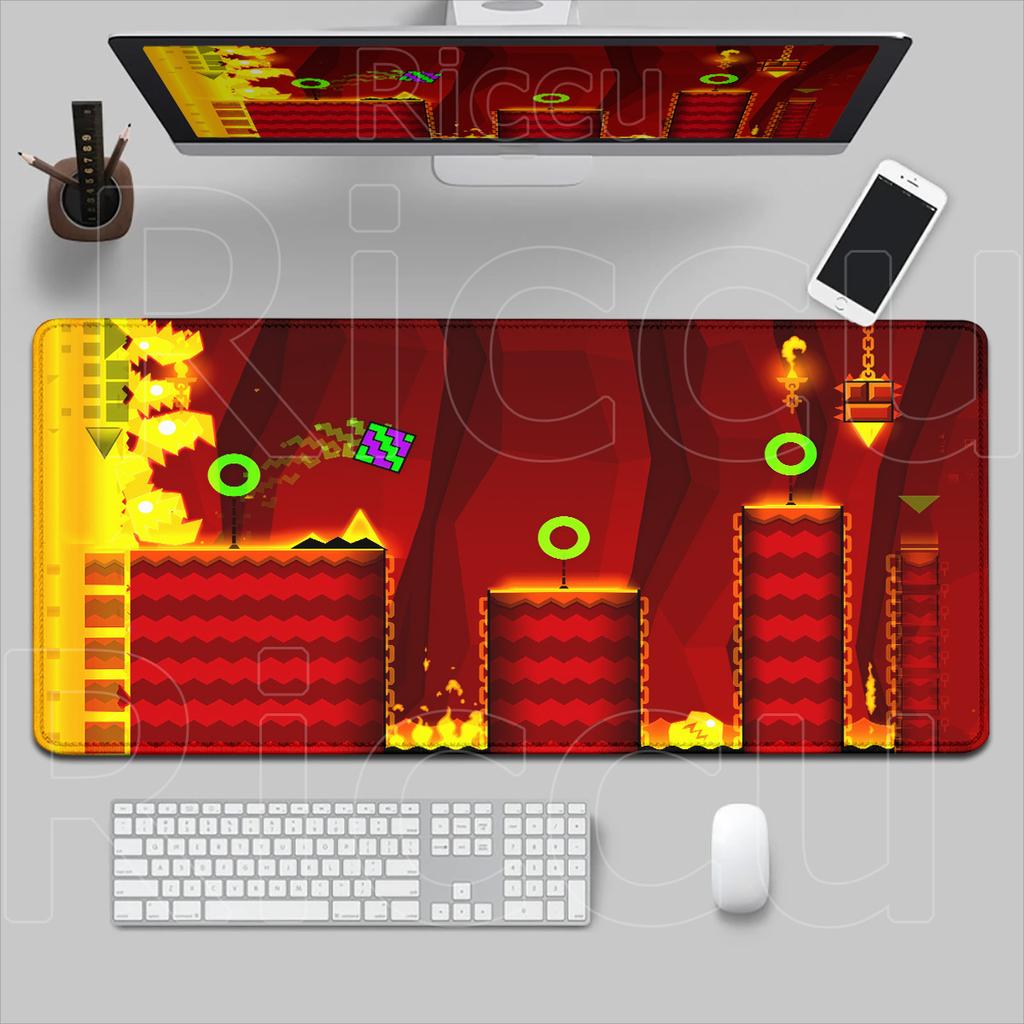 Geometry Dash Speed Gaming Table Carpet Hd Printing Cool Mousepad Xxl Computer Office Cabinet Rug 90x40cm Accessories Laptop Mat