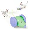 Interactive Cat Toy Mouse Smart Self-Moving Mouse Toy with Light-Up Tail Automatic Rolling Cat Enrichment Toy for Indoor Cats Chasing Hunting Instinct