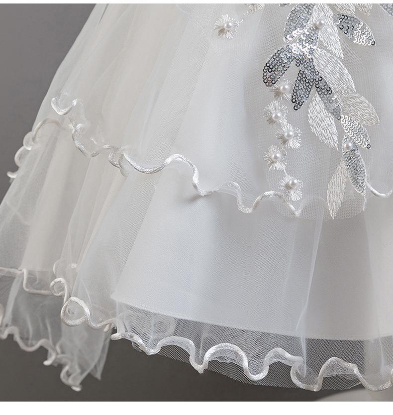 Girls' One-Shoulder Tulle Princess Dress for Weddings, Banquets, and Piano Performances