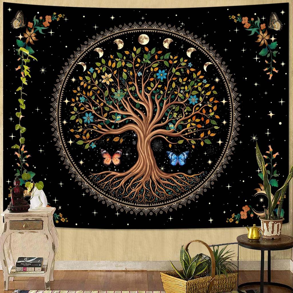 Nature Tree Tapestry Mystical Forest Tapestry for Bedroom Aesthetic Tapastry's Wall Hanging Tapestries for Living Room Dorm Tree
