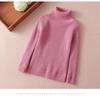 Children's Slim Fit Knit Sweater with High Neck and Velvet Lining for Autumn and Winter.
