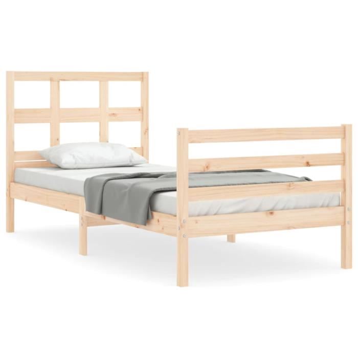 VidaXL Bed Frames with Simple Solid Wood Headboard 3194796