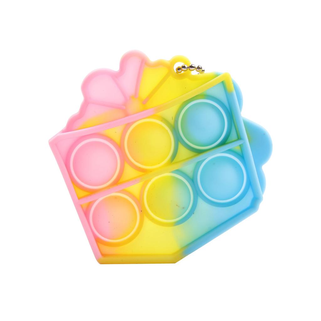 Silicone Push Bubble Fidget Toy Keychain Sensory Stress Relief Popper for Kids and Adults with Portable Design