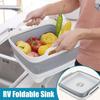 Folding Washing Basin Square Vegetable Washing Basin Vegetable Baske Kitchen Sink Storage Frame Highcapacity Household Organizer