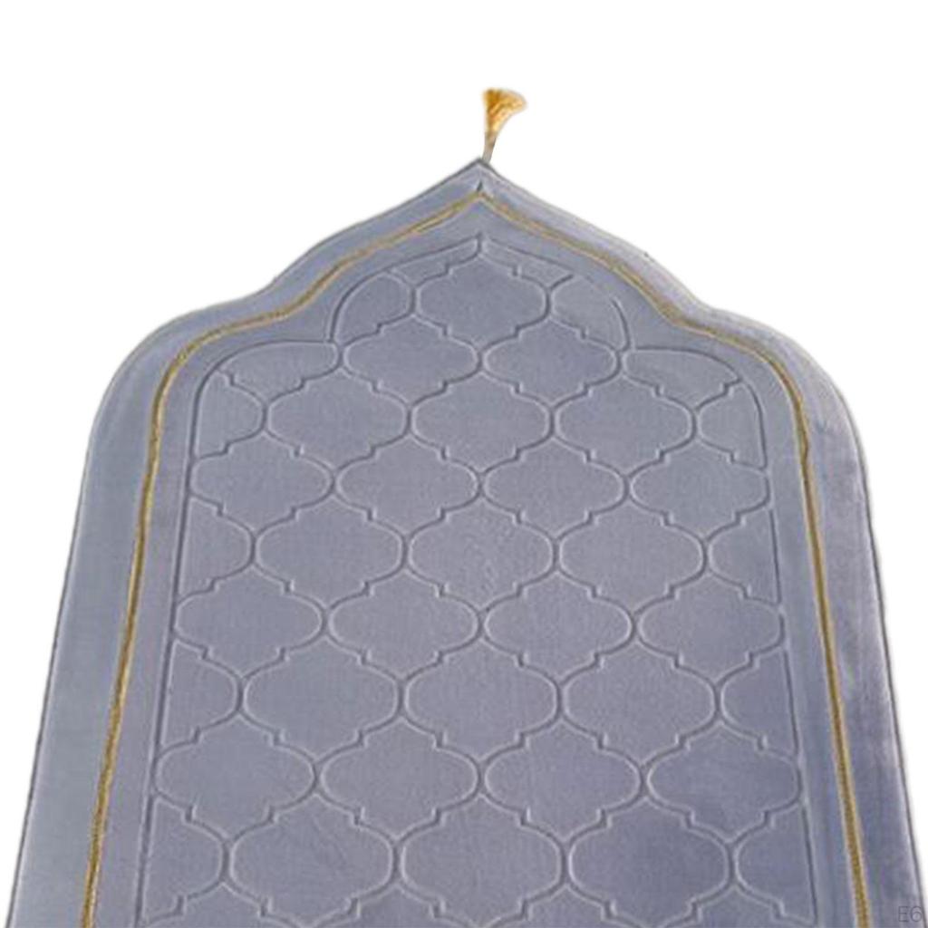 Islamic Prayer Rug Travel Portable Home Floor Embossing Worship Kneel Carpet