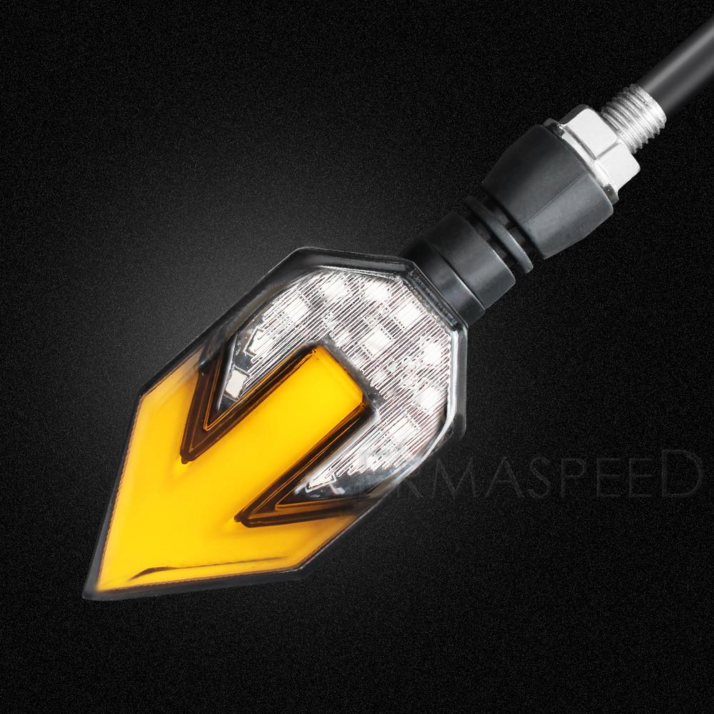 

12 В, светодиодная мигалка для мотоцикла, аксессуары для мотоциклов, струящийся Янтарный индикатор поворотников для мотокросса, грязевого велосипеда White and Yellow