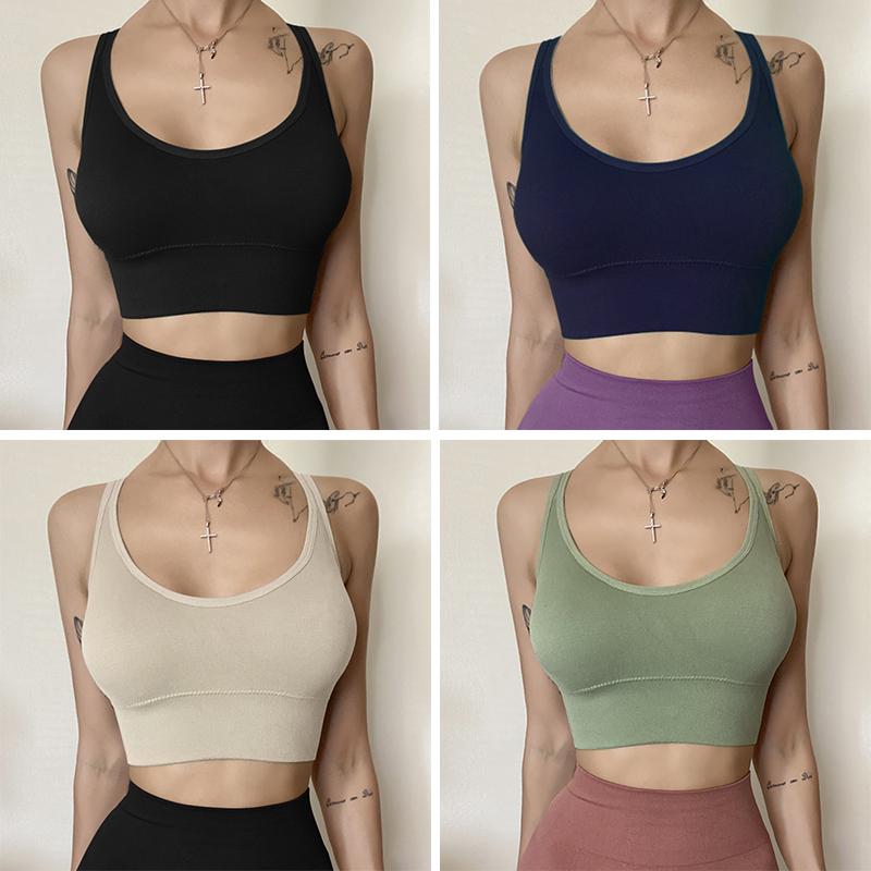 Seamless Crop Tops for Women Female Cotton Vest Tops Bralette Girls Wire Free Pad Push Up Brassiere