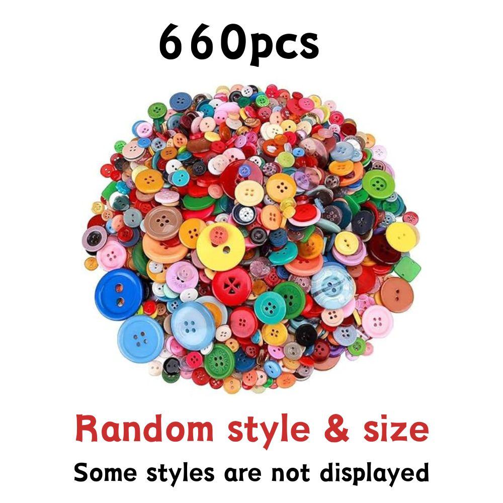 60/240/660pcs Resin Mixing Color & Size Button Mother's Day Present Greeting Card Flower Making Cloth Bag Decoration YMY
