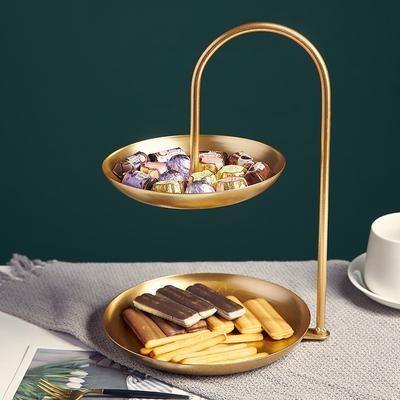 Light Luxury Wind Fruit Plate Double Layer Candy Dish Shop with Modern Household Living Room Snacks Fruit Tray