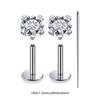 3 PCS ASTM-F136 G23 Titanium Steel Labret Lip Piercing Men Women Round CZ Crystal Ear Cartilage Helix Piercings 6/8/10MM