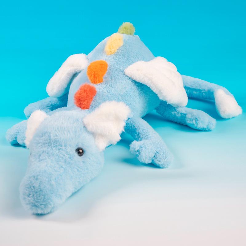 Jellycat Sky Flying Dragon Plush Toy - Snow, Blue, Pink Dragon Options for Children.